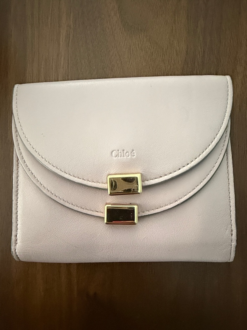 Chloe Pink Leather Wallet with Gold Hardware